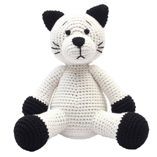 Peluche XL en Crochet - Chat blanc