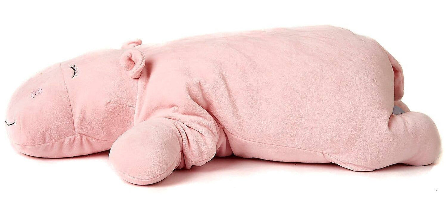 Cushion - pink hippopotamus - ultra soft - cuddly toy/plush