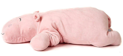 Cushion - pink hippopotamus - ultra soft - cuddly toy/plush
