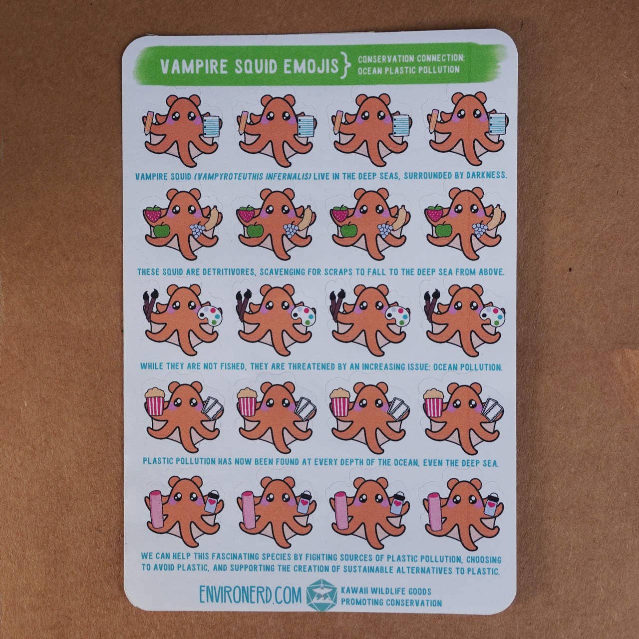 Vampire Squid Emoji Sticker Sheet