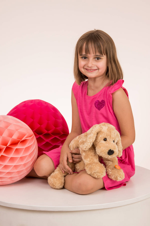 Peluche Chien Couché Beige – 40 cm - Teddy Hermann