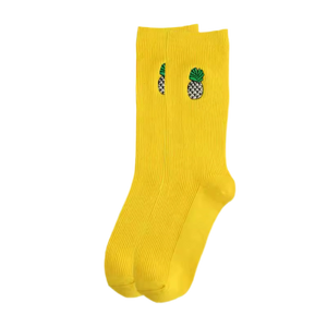 Embroidered Pineapple Socks
