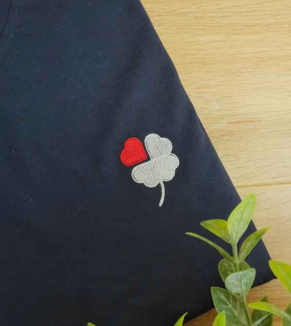T-shirt brodé - Trèfle à 4 coeurs - t-shirt brodé Juste un T-shirt