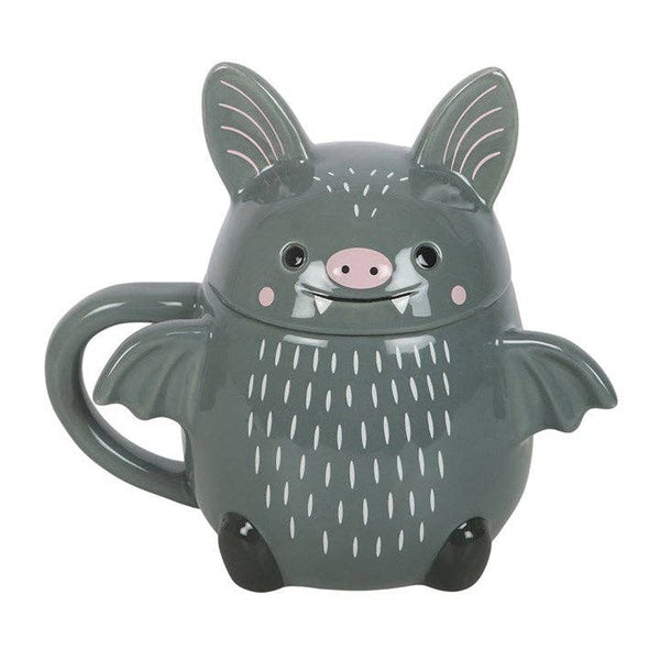 Tasse à couvercle Halloween chauve‑souris mignonne