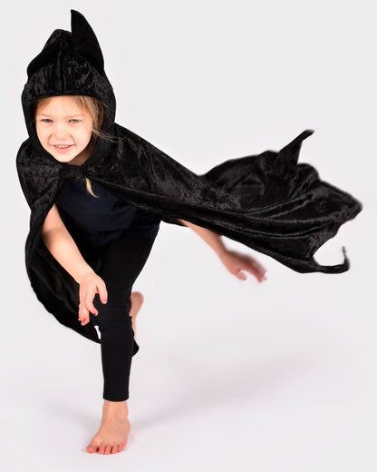 Black velvet bat cape 98-128 cm 3-8 years