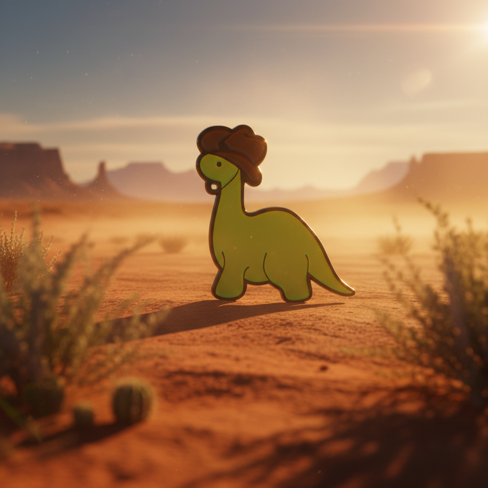 Diplodocus Cowboy Pin