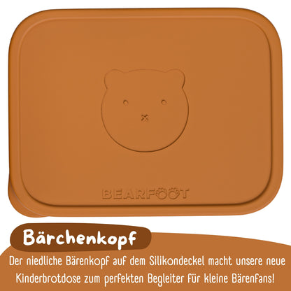 Kids' Stainless Steel Lunch Box with Silicone Insert - Brown
