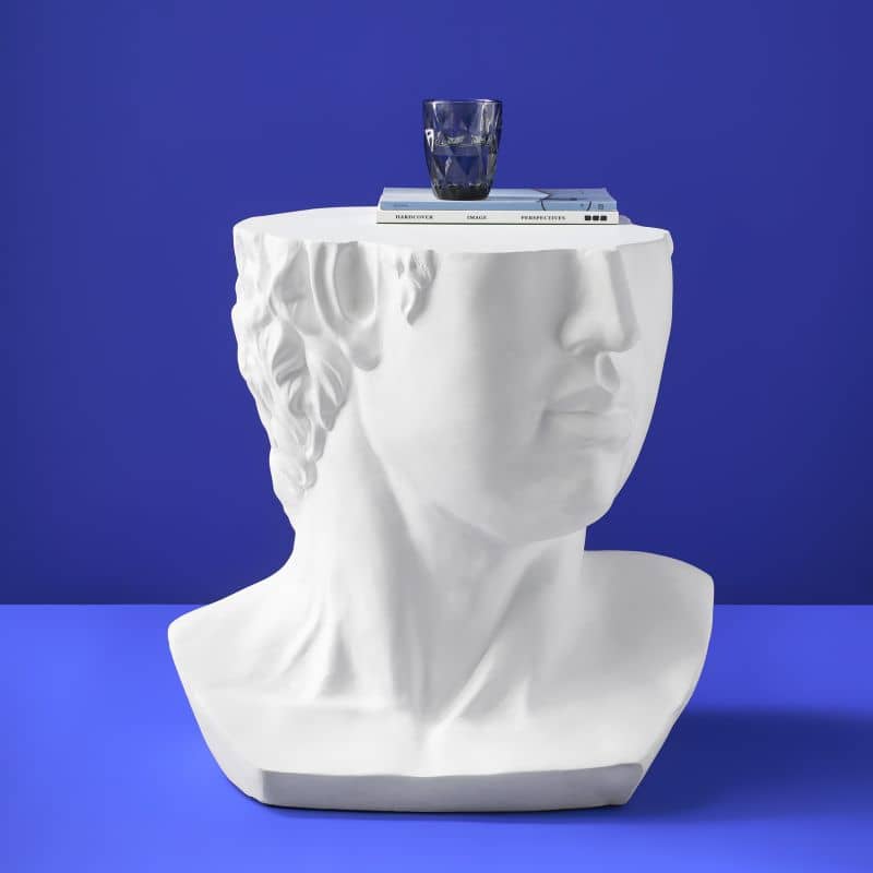 Table d'appoint David, Blanc Magnésie, 53 x 46 x 53 cm