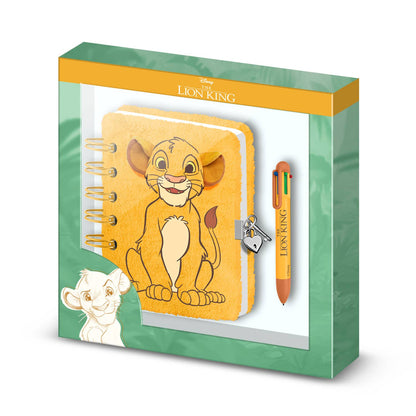 Coffret Journal + Stylo 6 Couleurs Disney Le Roi Lion « Sit » – Jaune