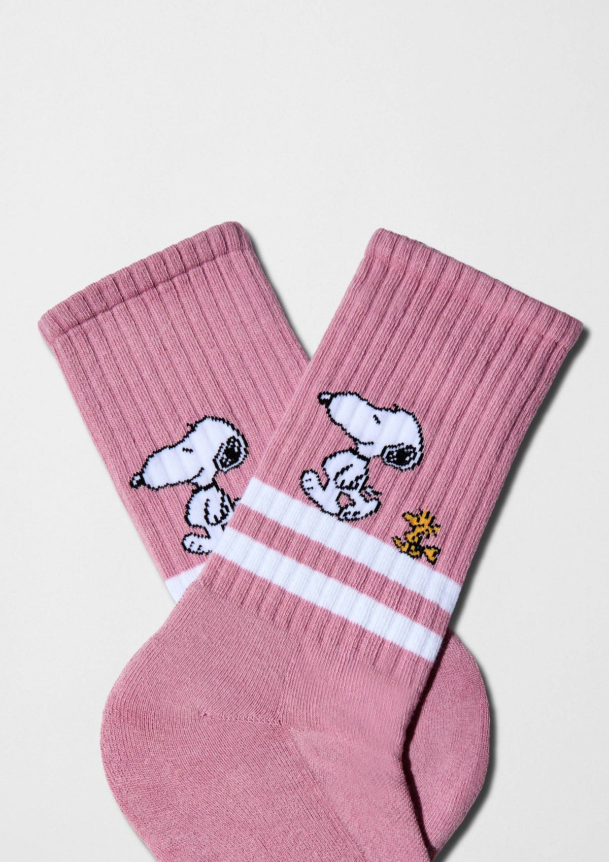 BeSnoopy Rayures Street Rose - Chaussettes 100 % coton biologique