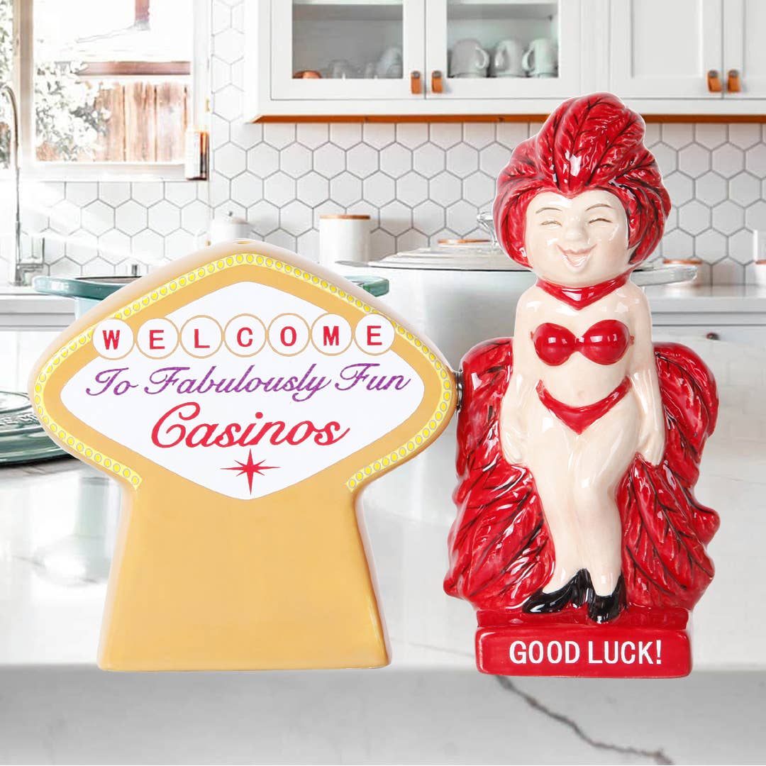 Casino Fun Ceramic Salt and Pepper Shaker Set