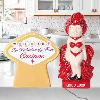 Casino Fun Ceramic Salt and Pepper Shaker Set