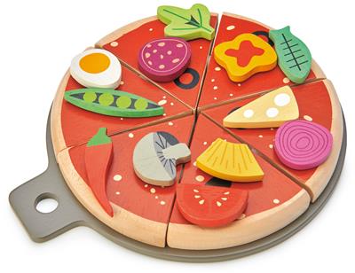 Tender Leaf Jeux de Rôle: SOIRÉE PIZZA 22,2x19x3,5cm, en bois, en boîte 20,7x20,1x3cm, 3+