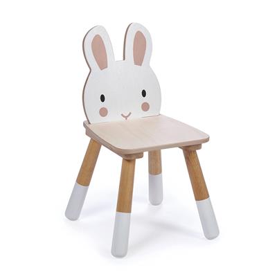 Tender Leaf Meubles: CHAISE FORÊT/LAPIN 32x30x51,5cm, en bois, en boîte 30x39x9,5cm, 3+