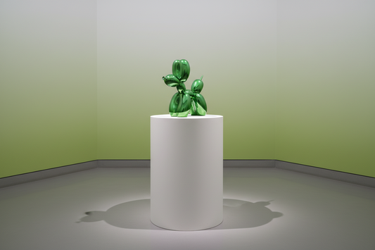 Grande figurine decorative Chien Ballon vert électrique