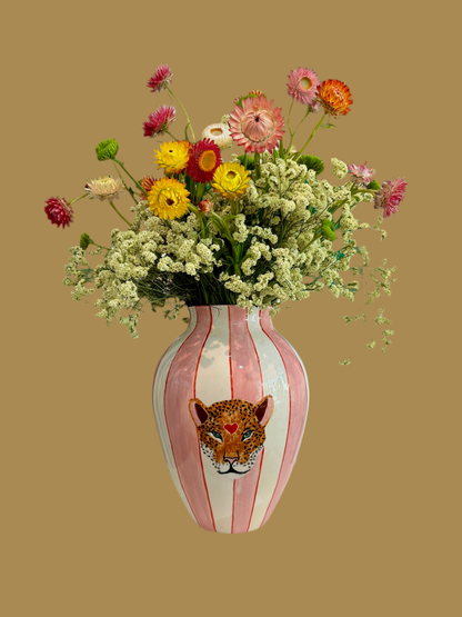 Large leopard vase