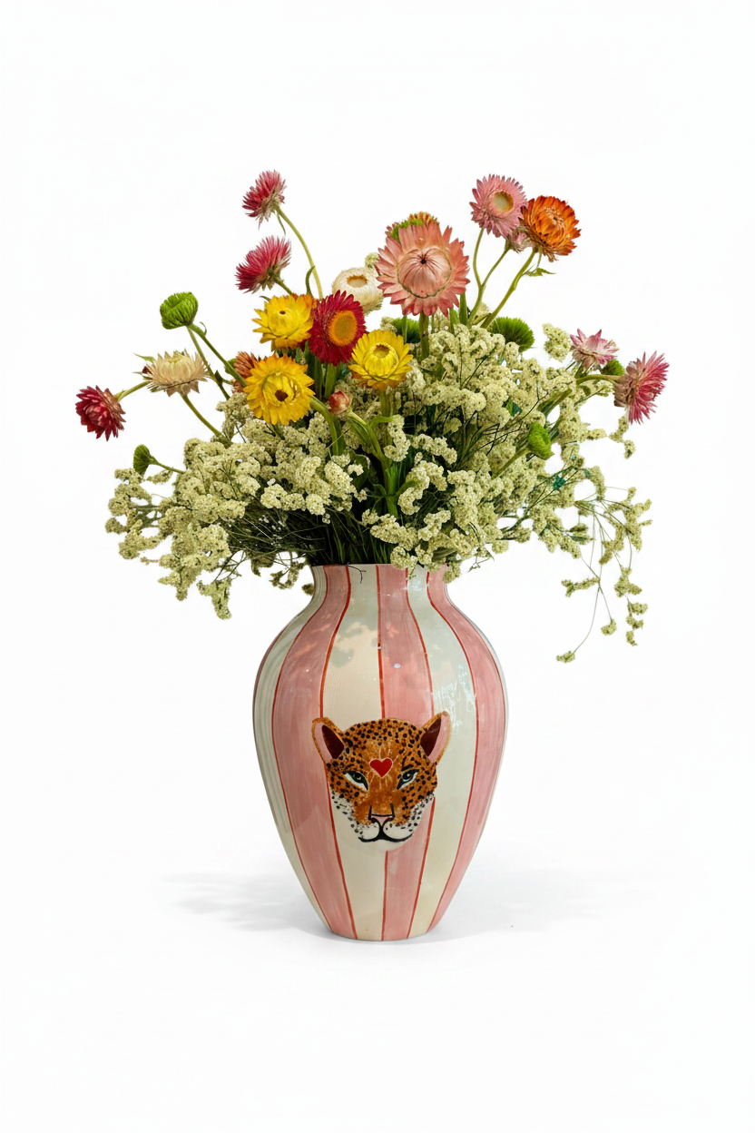 Large leopard vase