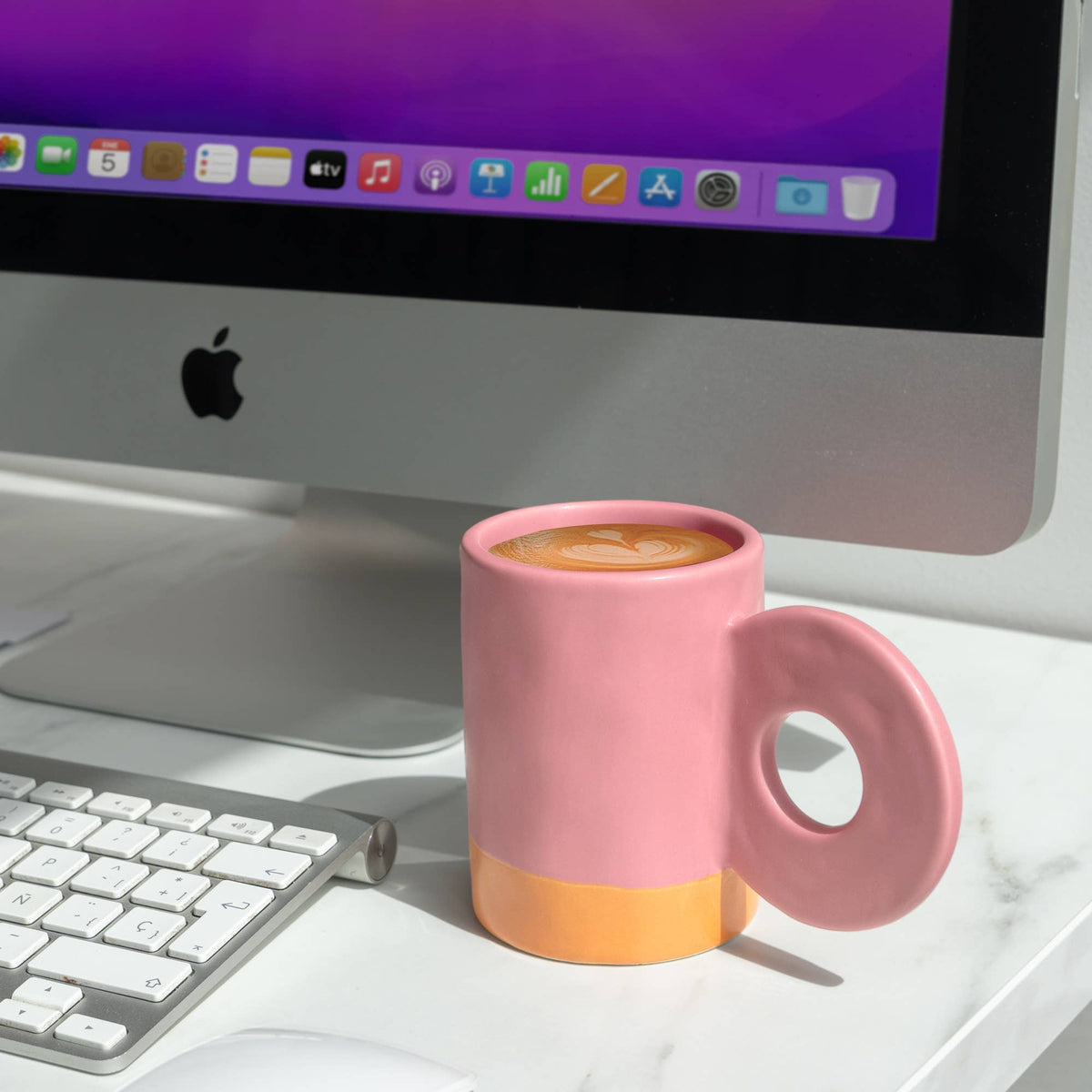 Tazza in ceramica rosa