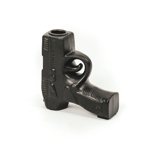 Candlestick - Pistol - Ceramic - Black - 12x5x12cm