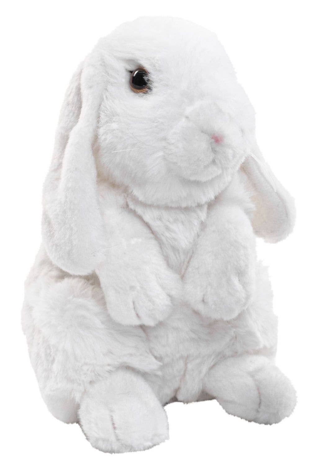 Peluche Lapin Bélier, assis (blanc)