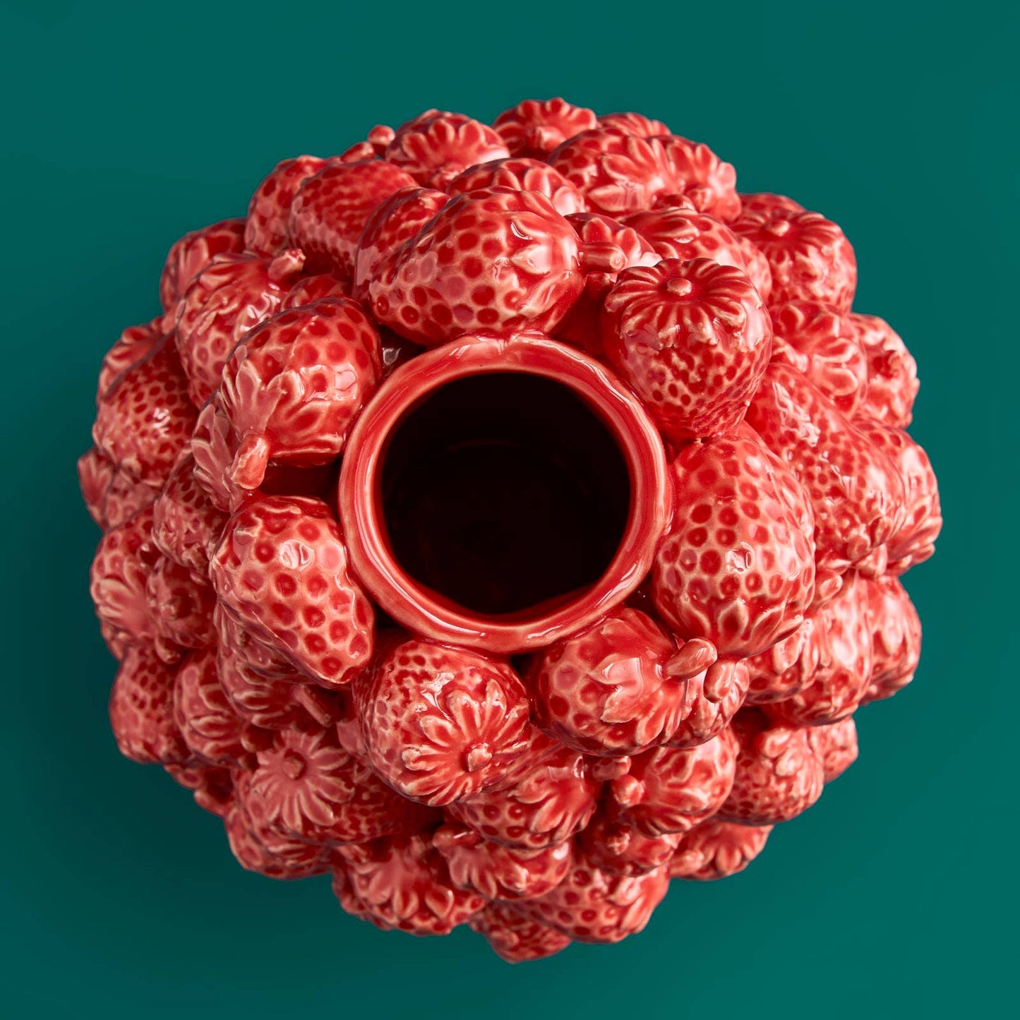 Strawberry Vase, Red Stoneware, 20 x 20 x 25 cm