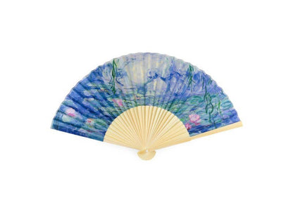 Éventail en bambou avec motif Nymphéas de Monet