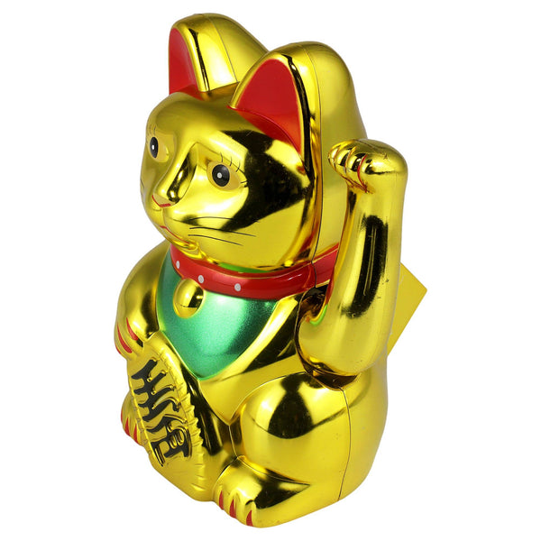 Golden solar lucky cat 10.5 cm