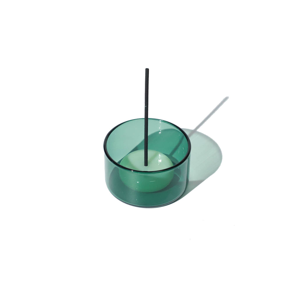 Green Glass Incense Burner