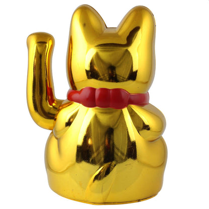 Chat chanceux doré 15cm
