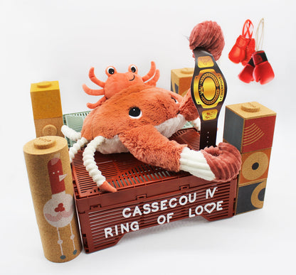 Peluche crabe Cassecou maman et son bébé terracotta – Les Ptipotos – vue 3