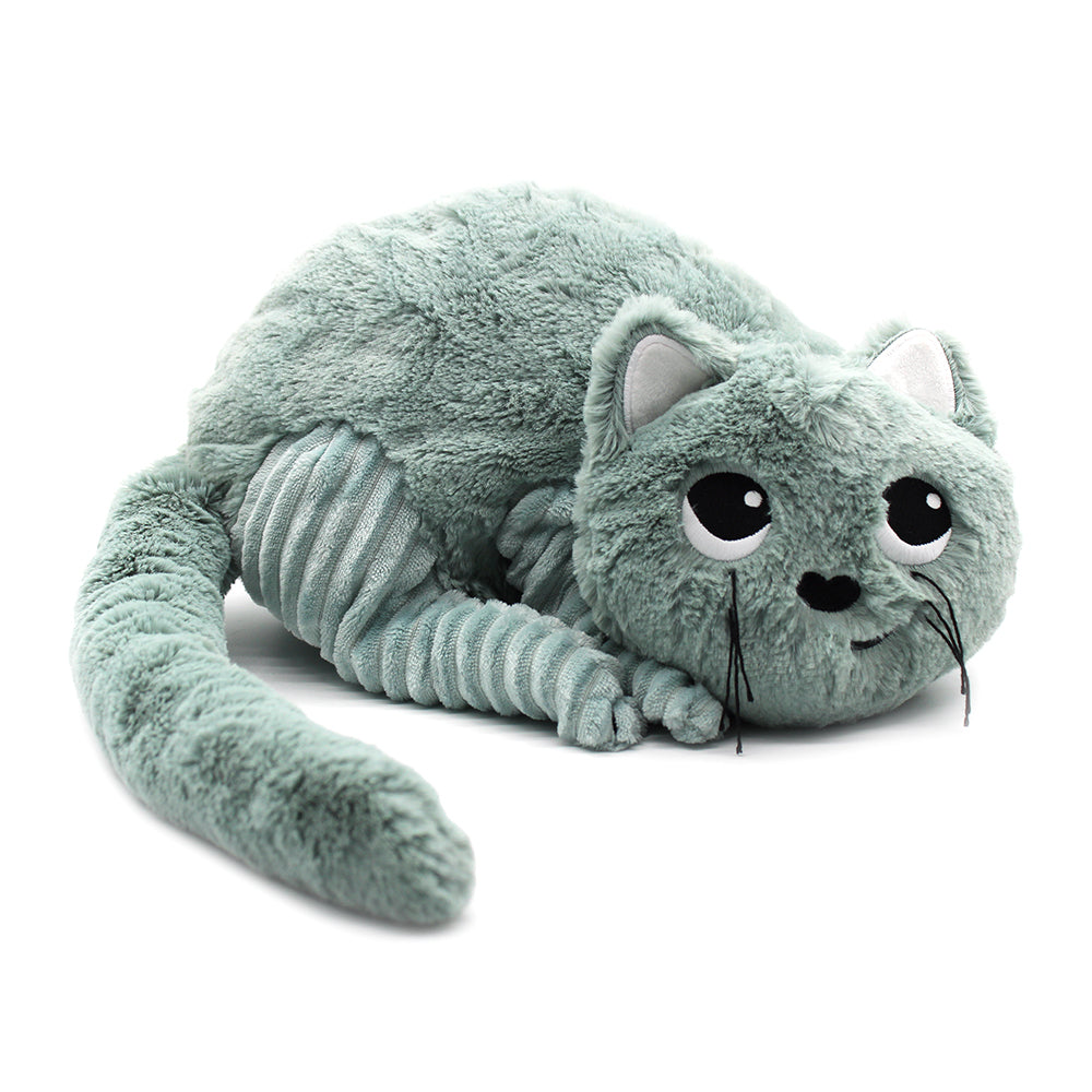 Peluche chat Miaou maman et son bébé vert menthe – Les Ptipotos – vue 3