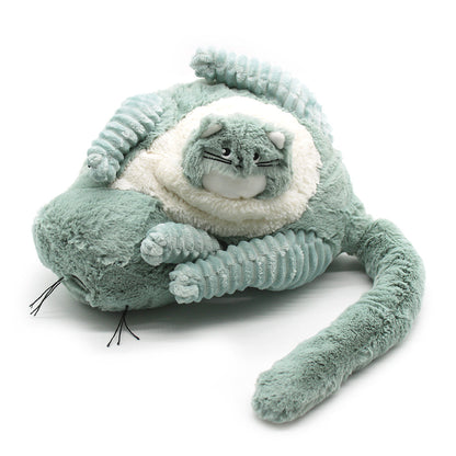Peluche chat Miaou maman et son bébé vert menthe – Les Ptipotos – vue 7