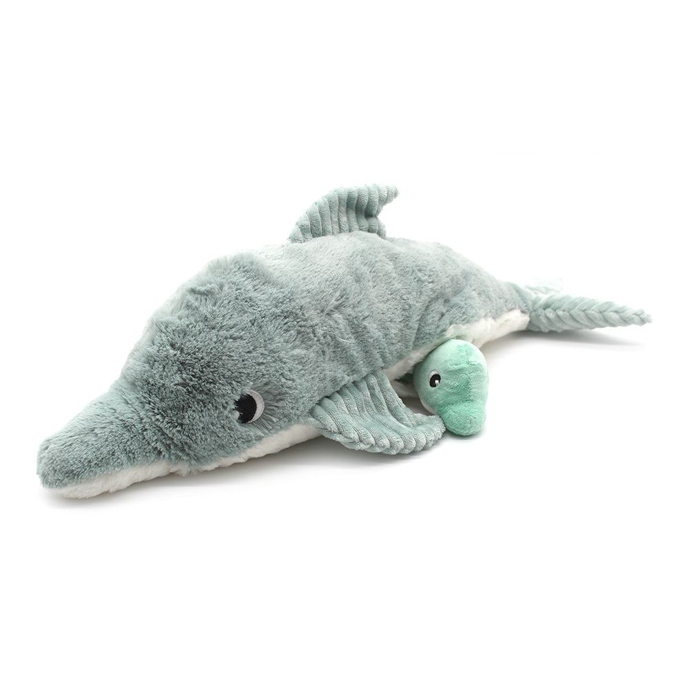 Peluche dauphin Tofou maman et son bébé vert menthe – Les Ptipotos – vue 3