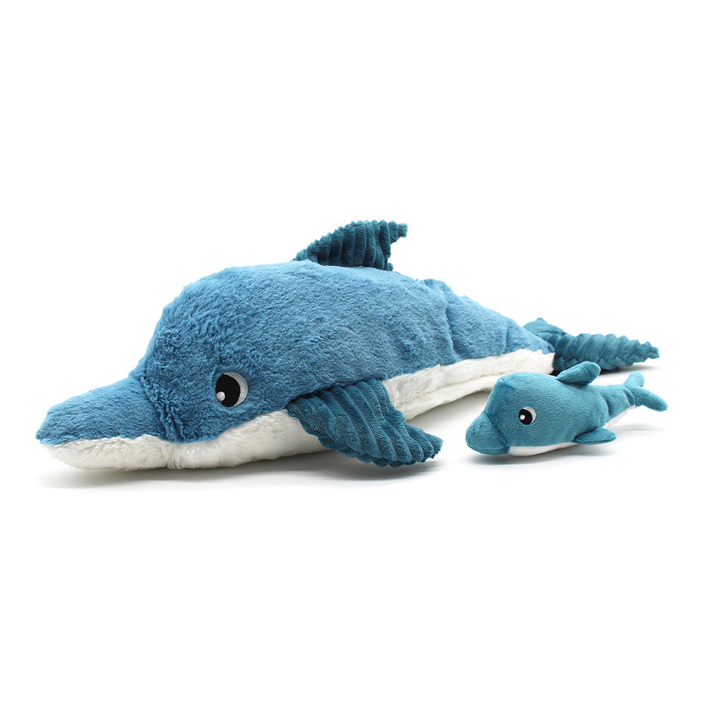 Peluche dauphin Tofou maman et son bébé bleu – Les Ptipotos
