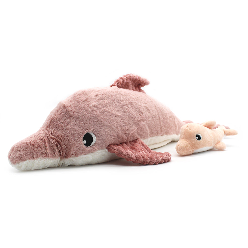 Peluche dauphin Tofou maman et son bébé rose – Les Ptipotos