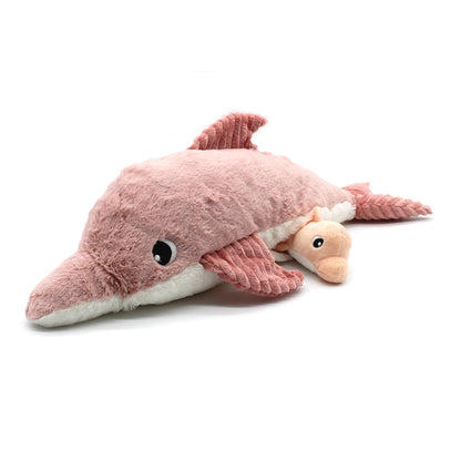 Peluche dauphin Tofou maman et son bébé rose – Les Ptipotos – vue 3