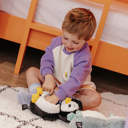 Peluche pingouin Iglou maman et son bébé blanc et noir – Les Ptipotos – vue 2
