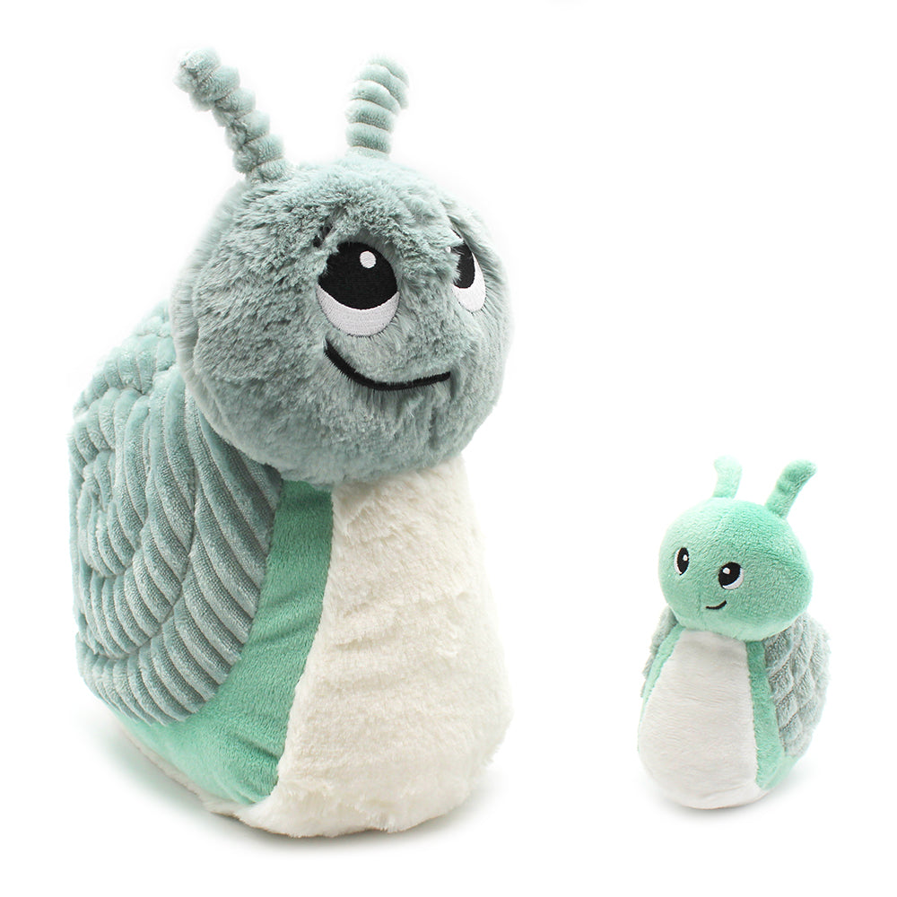 Peluche escargot Speedou maman et son bébé vert menthe – Les Ptipotos – vue 9