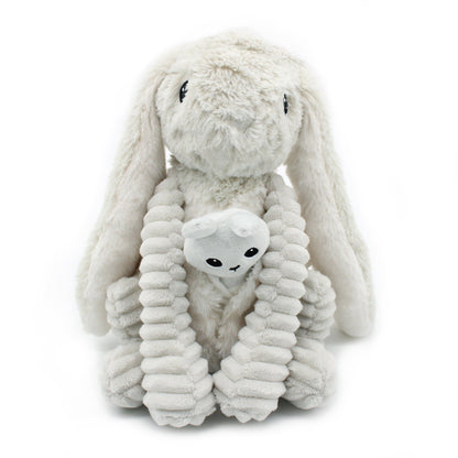Peluche lapin Toudou maman et son bébé gris clair – Les Ptipotos – vue 6