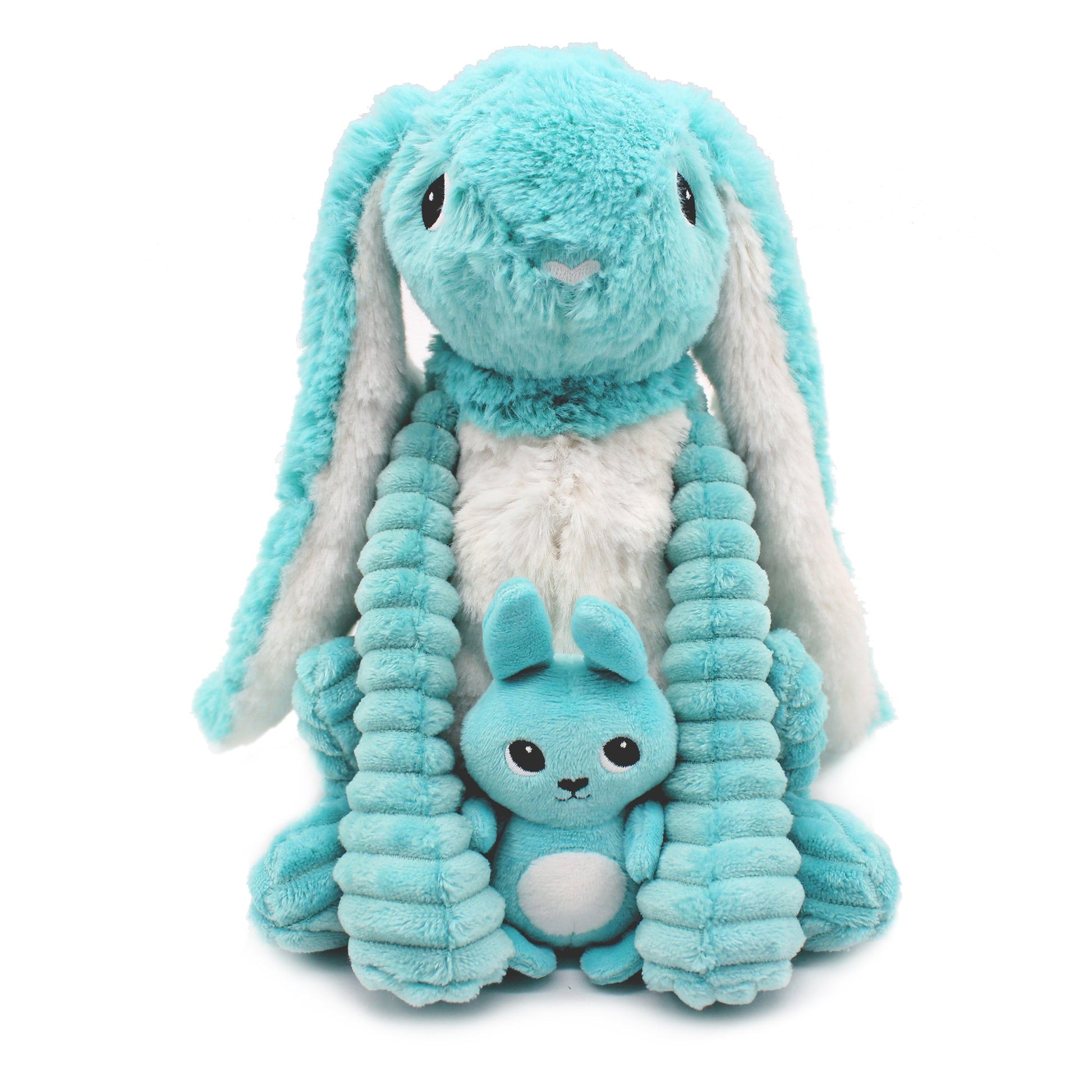 Peluche lapin Toudou maman et son bébé bleu aqua – Les Ptipotos – vue 7