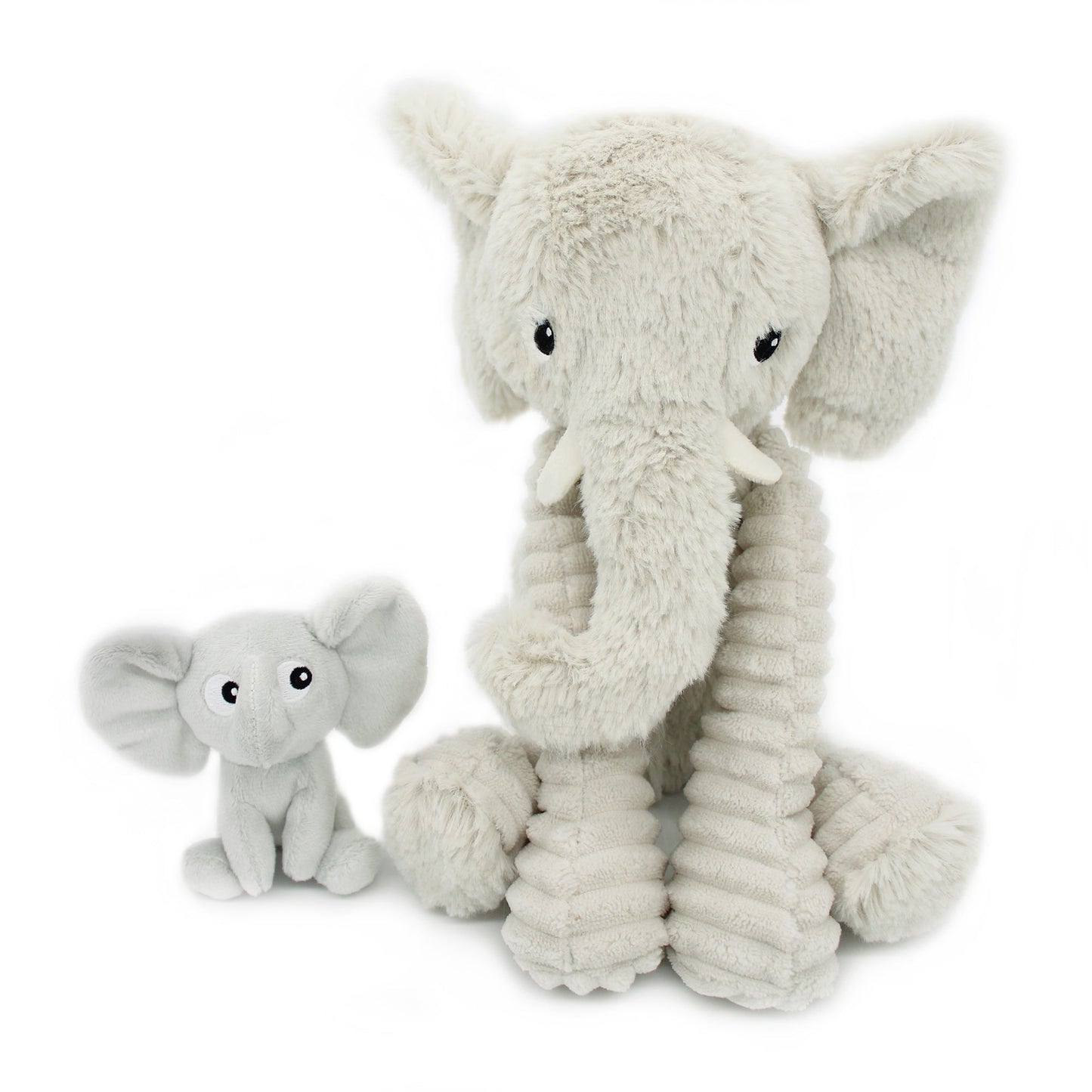 Peluche éléphant Dimoitou maman et son bébé gris clair – Les Ptipotos