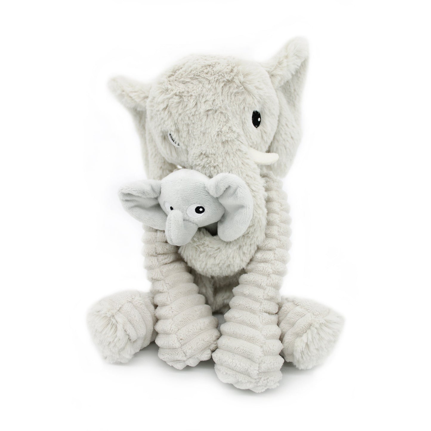Peluche éléphant Dimoitou maman et son bébé gris clair – Les Ptipotos – vue 6
