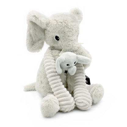 Peluche éléphant Dimoitou maman et son bébé gris clair – Les Ptipotos – vue 3