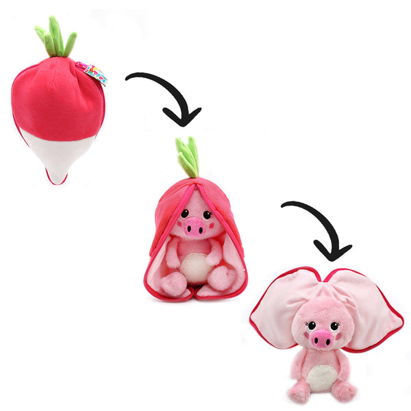 Peluche réversible Piglet le cochon/radis – Flipetz