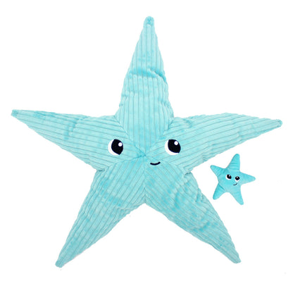 Peluche étoile de mer Wahou maman et son bébé bleu aqua – Les Ptipotos