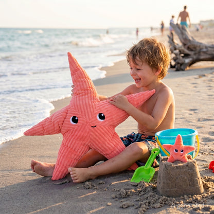 Peluche étoile de mer Wahou maman et son bébé bleu aqua – Les Ptipotos – vue 2