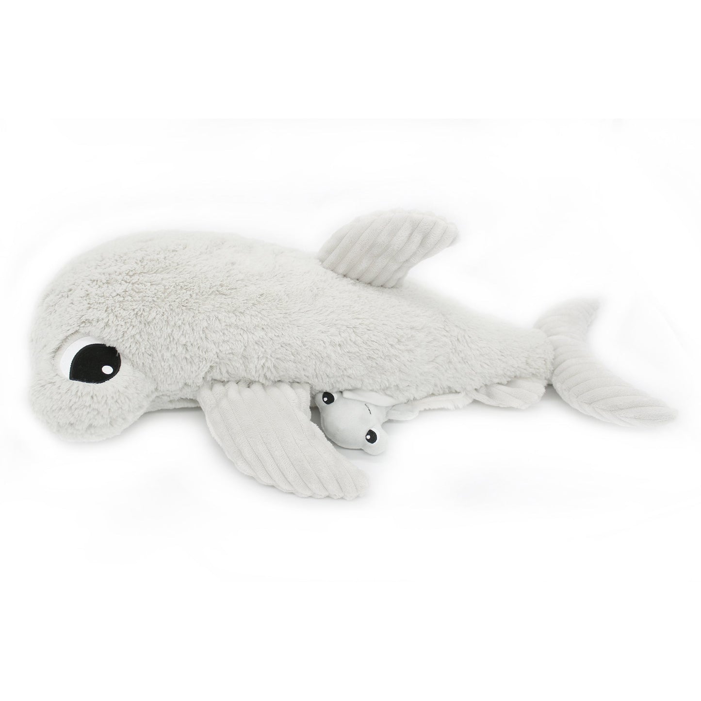 Peluche requin marteau Clou maman et son bébé gris clair – Les Ptipotos – vue 4