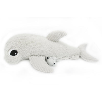 Peluche requin marteau Clou maman et son bébé gris clair – Les Ptipotos – vue 4