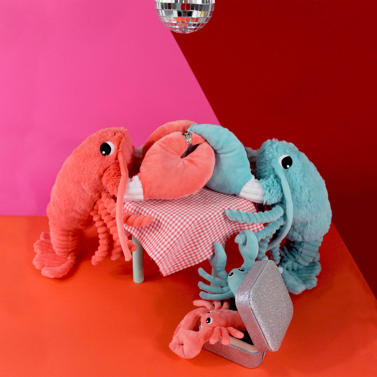 Peluche homard Iloveyou maman et son bébé bleu aqua – Les Ptipotos