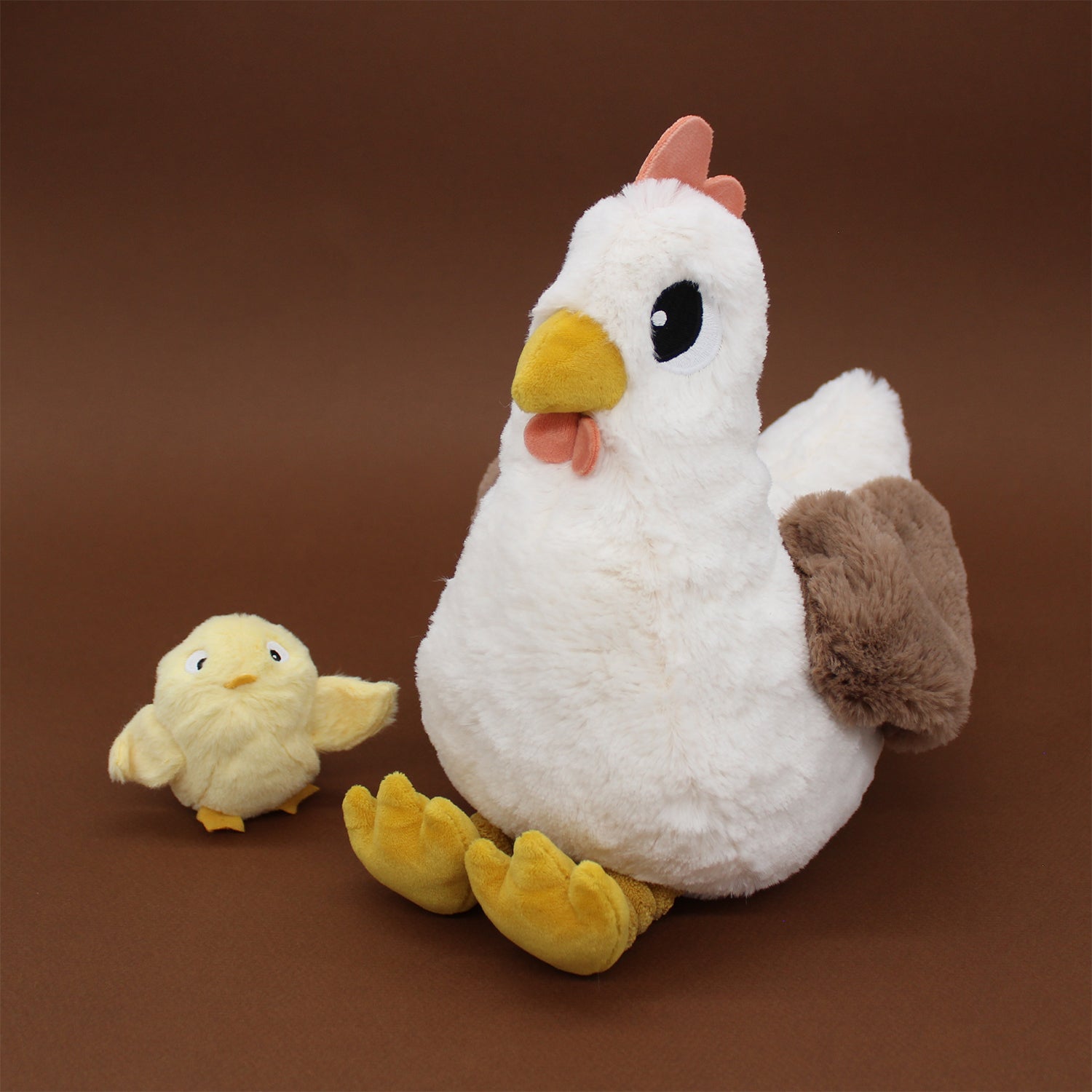 Peluche poule Pioupiou maman et son bébé blanc – Les Ptipotos